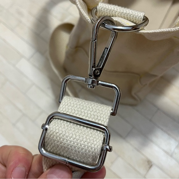 BDG Cream Mini Canvas Tote Bag with Adjustable/Removable Crossbody Strap - Picture 6 of 10